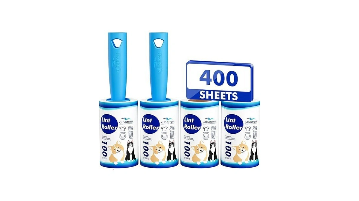 Extra Sticky Lint Roller, Mega Value Set 400 Sheets For
