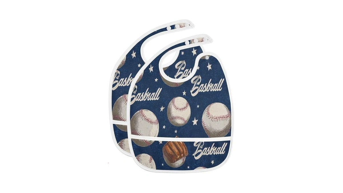 Caikeny Baby Feeding Bibs Baseball Star Infant Drooling Bibs Teal