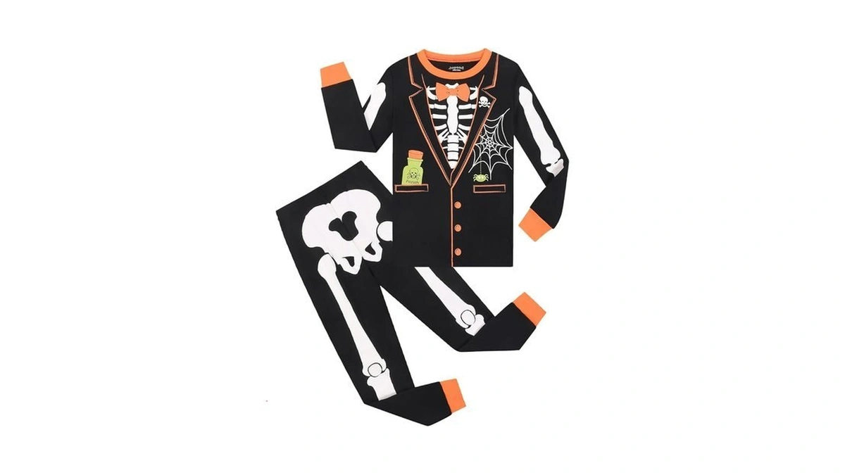 Joyond Boys Halloween Pajamas Glow-in-the-dark Skeleton Toddler Boy Halloween Pjs