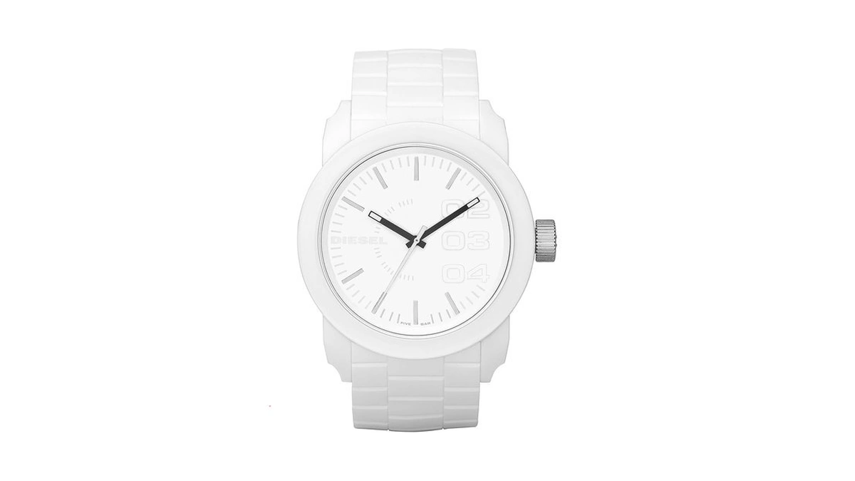 Diesel Double Down Silicone Three-hand Analog Men's Watch, Big Face