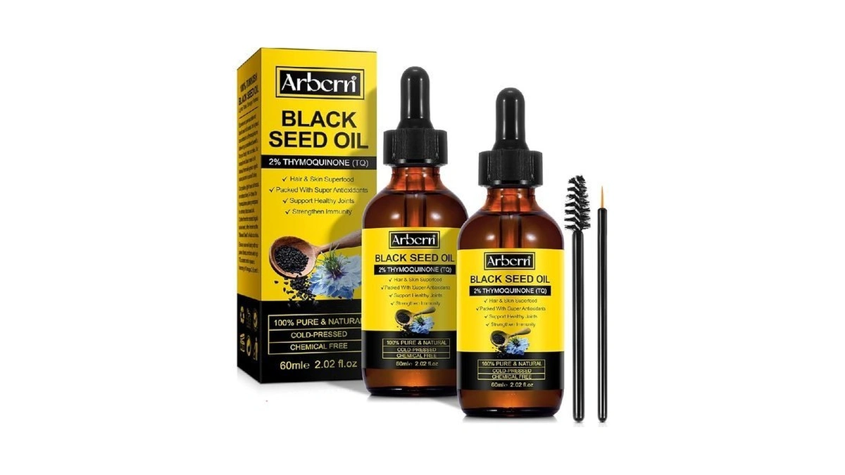 2 Pack Black Seed Oil Organic Cold Pressed,100% Pure &