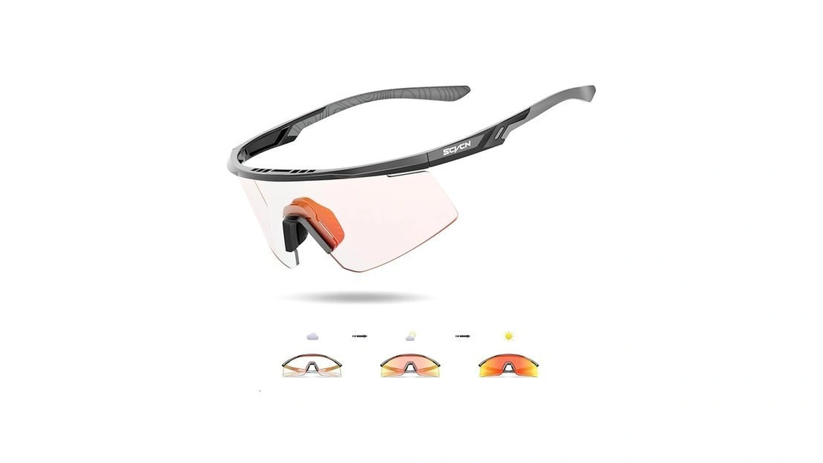 Scvcn Photochromic Cycling Glasses, Uv400 Protection, Tr90 Frame, Men Women