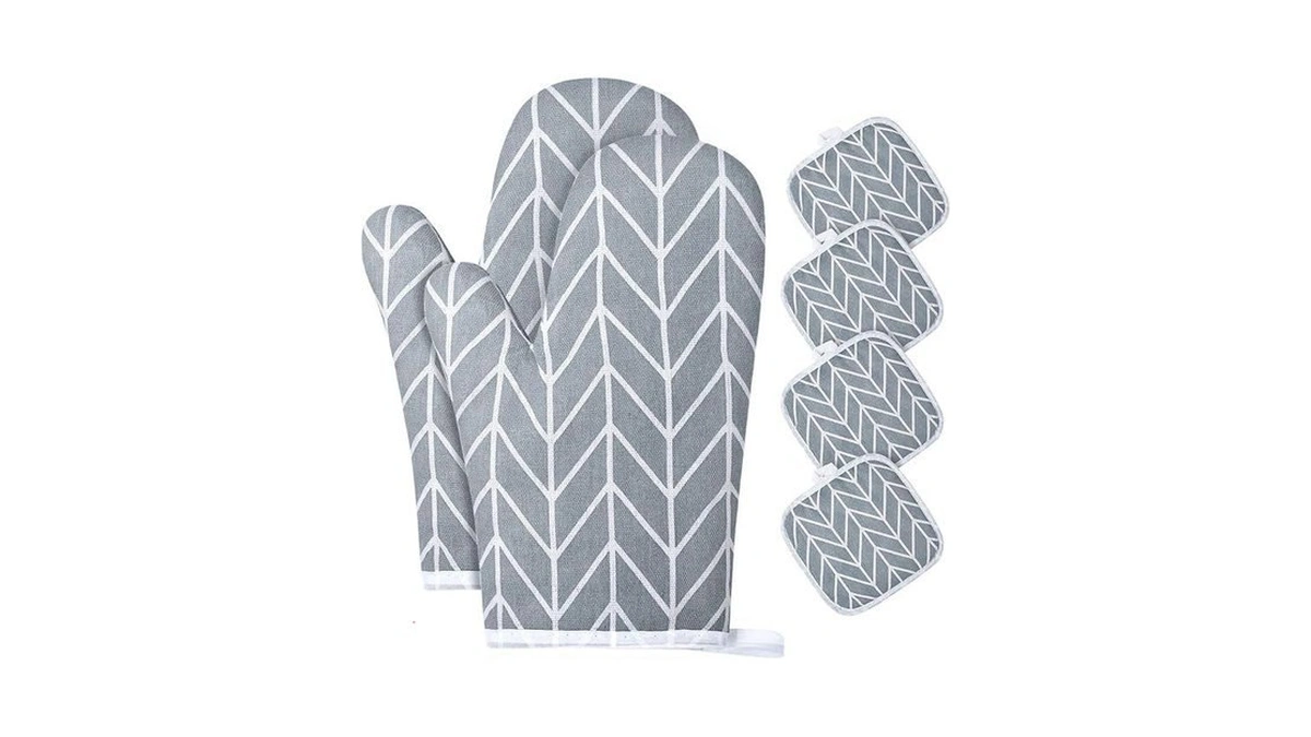 Auauy Oven Mitts And Pot Holders 6pcs Set, 392°f Heat