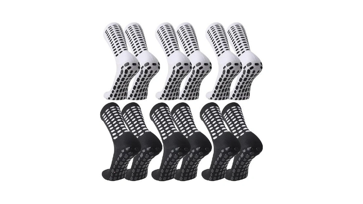 Scenicamp 6 Pairs Grip Soccer Socks Anti Slip Athletic Socks