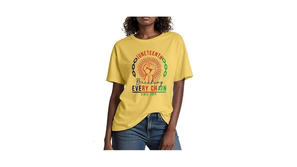Lhbnk Juneteenth T Shirts Women: Juneteenth 1865 Tee Shirts Black