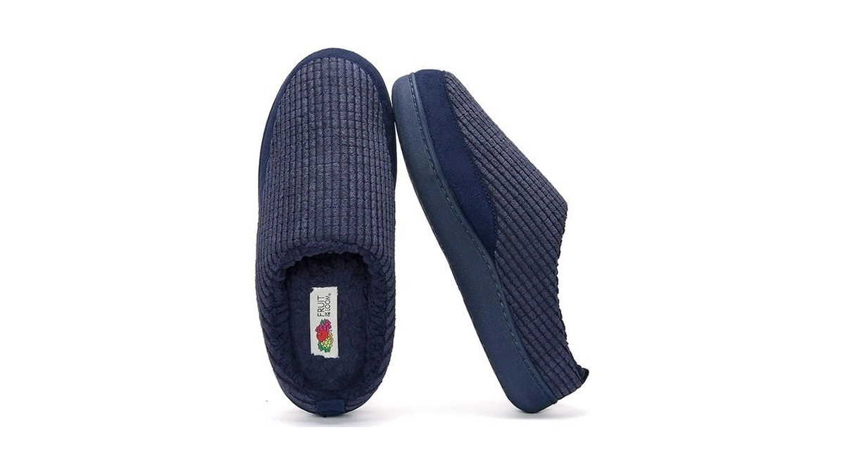 Fruit Of The Loom Men's Memory Foam Slippers - Fleece