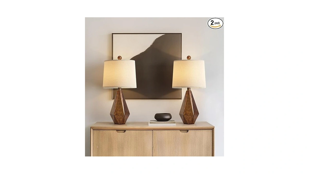 Pokat 20.25" Golden Brown Table Lamps Set Of 2 For