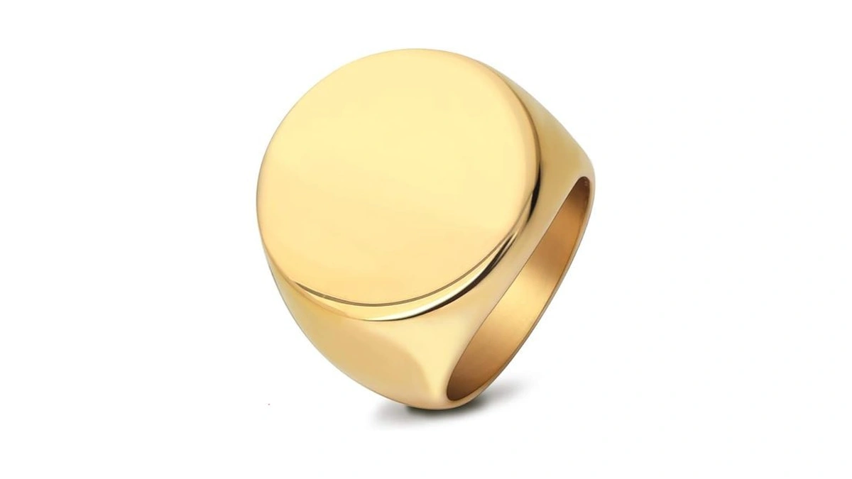 Myneney Stainless Steel Round Shape Classical Simple Plain Wedding Engagement