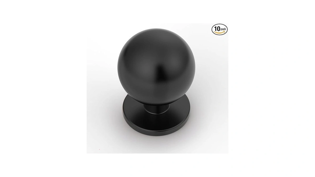 Asidrama 10 Pack Matte Black Kitchen Cabinet Knobs, Cabinet Knobs
