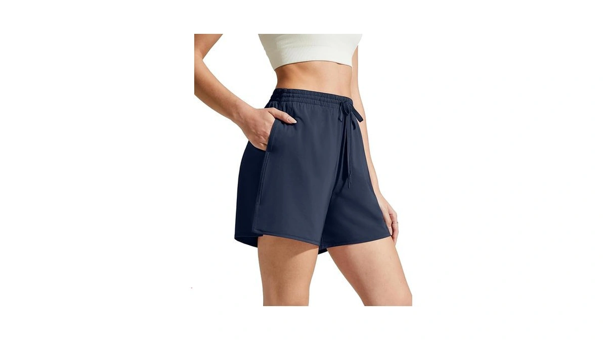 G4free Athletic Shorts Women Wide Leg Drawstring Elastic Waist Workout