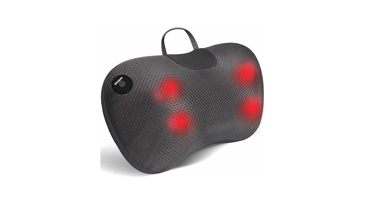 Giftplus Portable Massage Pillow For Neck And Shoulder Pain Relief-
