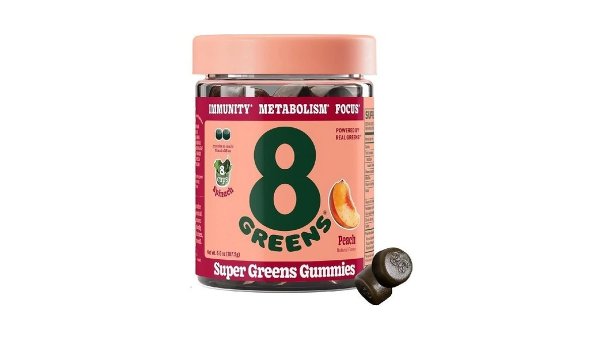 8greens, Daily Greens Peach Gummies, 50 Count