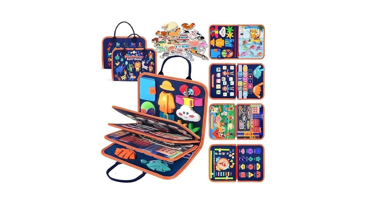 Zooi Toddler Toys Montessori Busy Board, 2 Year Old Boy