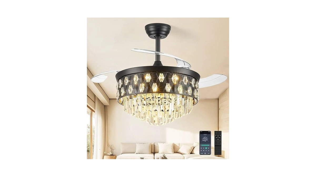 Liangeight 42'' Fandelier Ceiling Fan With Light, Chandelier Ceiling Fans