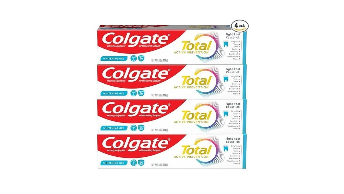 Colgate Total Active Prevention Whitening Gel Toothpaste With Fluoride, Bulk