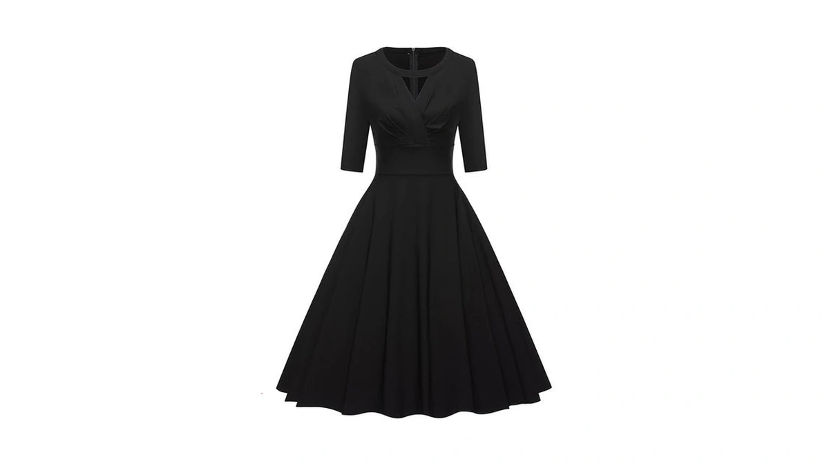 Gowntown Women's 1950s Retro Vintage Cocktail Swing Dresses With Pocket