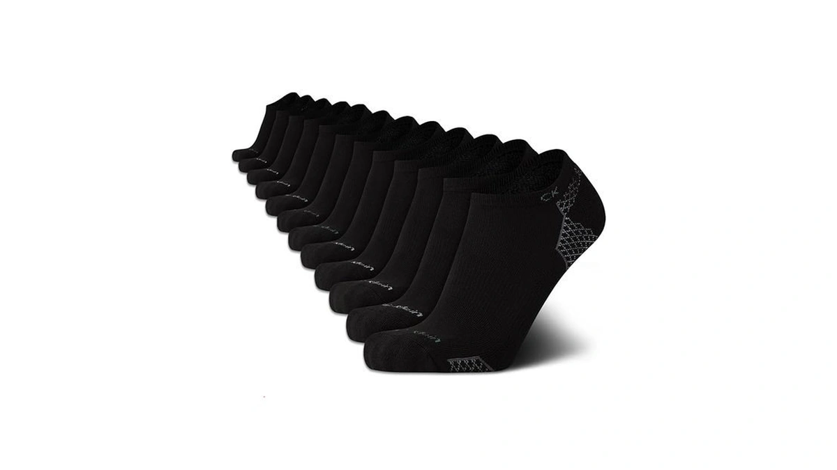 Calvin Klein Mens No Show Socks - 12 Pack Lightweight