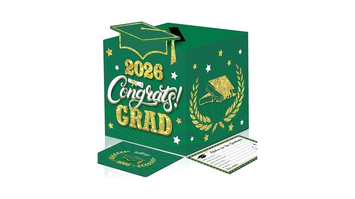 Algpty Graduation Wish Cards With Green And Gold Card Holder