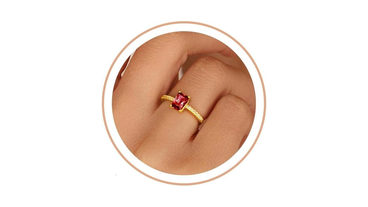 Honsny Gold Birthstone Rings For Women Non Tarnish 14k Gold