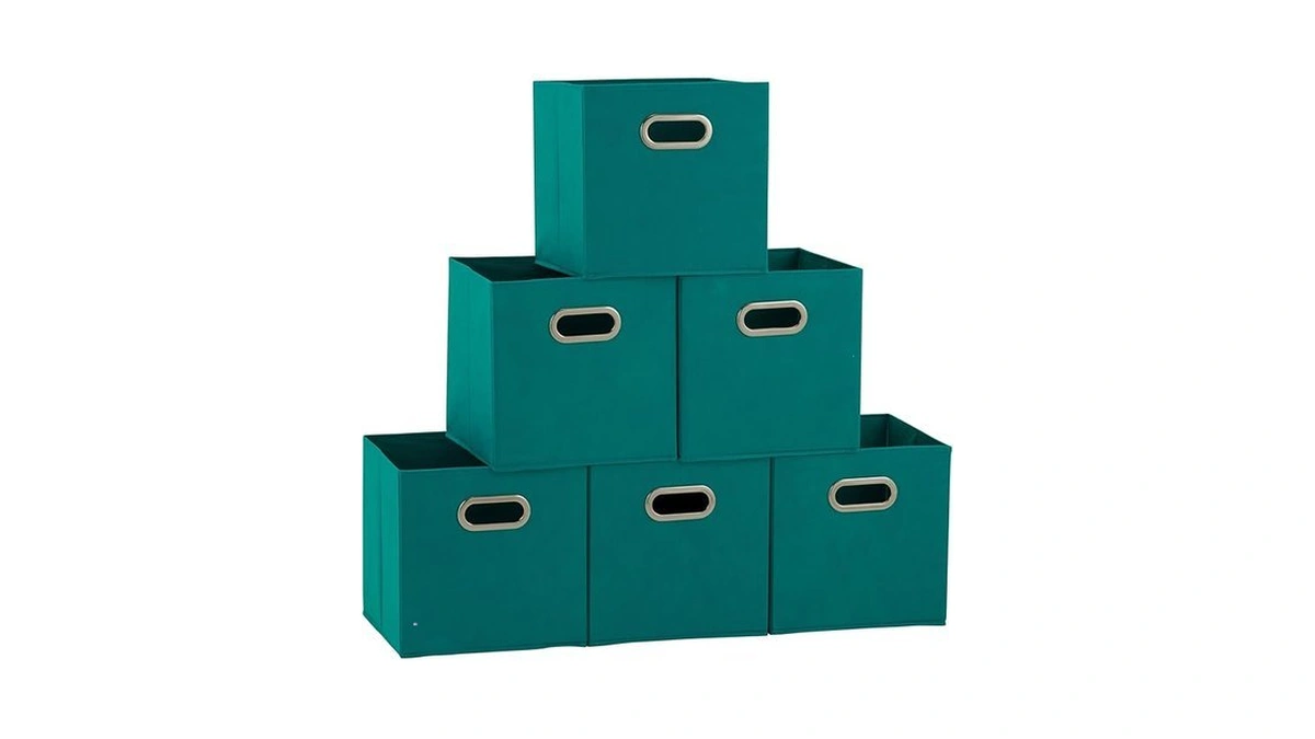 Household Essentials Fabric Storage Cubes 6 Pack – 11x11x11 Foldable