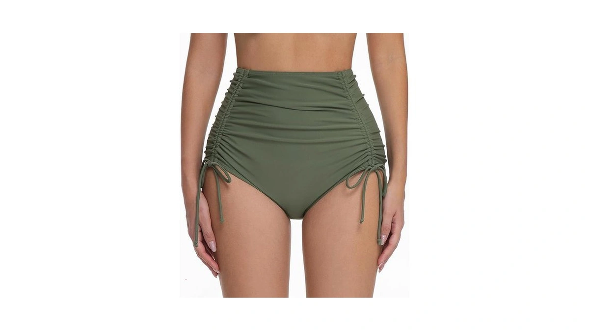 Cocopear High Waisted Bikini Bottoms For Women Adjustable Tie-side Bathing