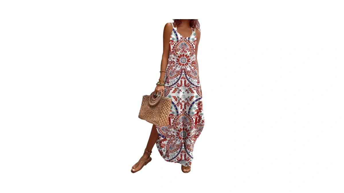 Zeagoo Sundresses For Women Casual Summer Loose Floral Bohemian Maxi