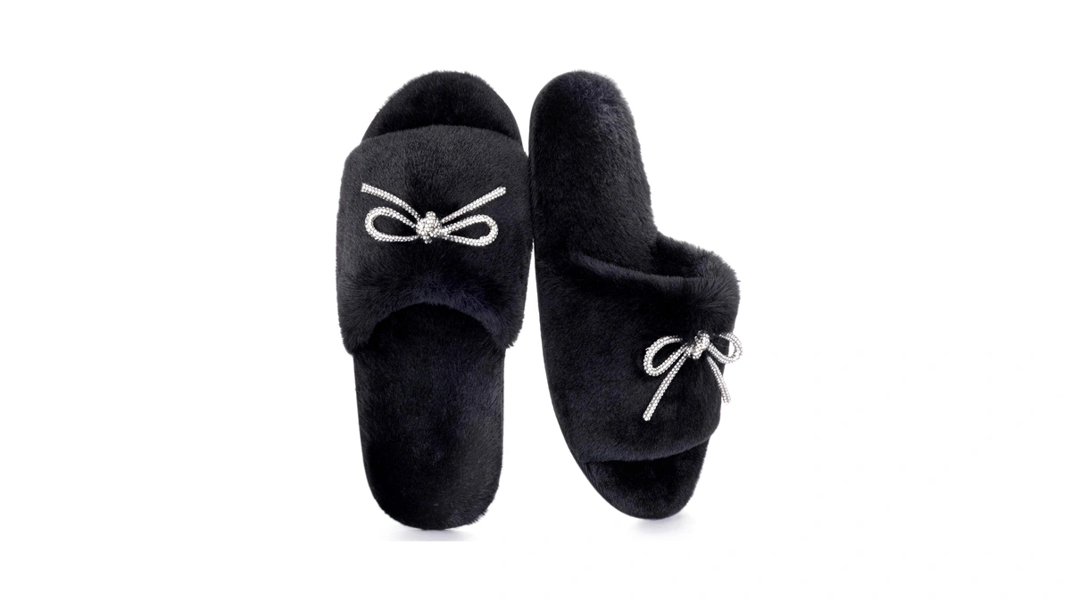 Ultraideas Women's Fancy Fuzzy House Slippers Indoor, Cute Open Toe
