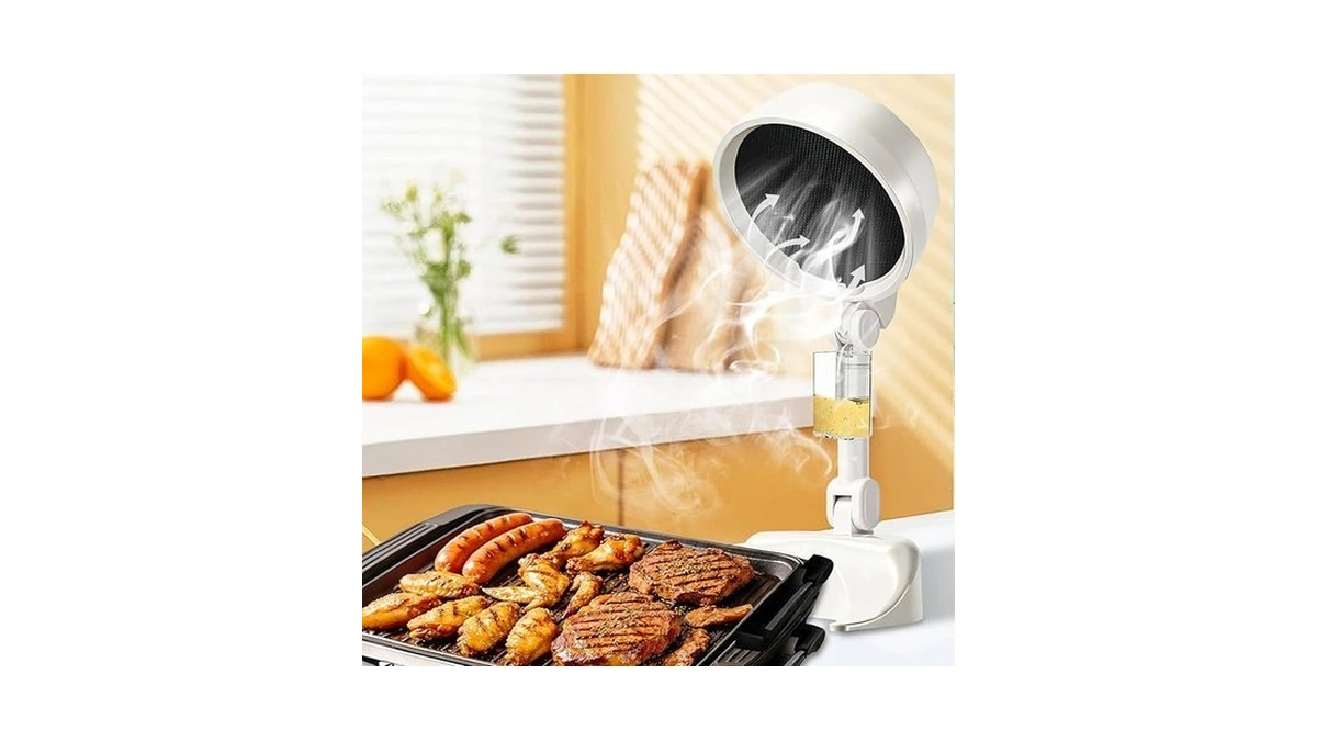 Kosgho Portable Range Hood For Indoor Outdoor, 3-speed Cordless Desktop