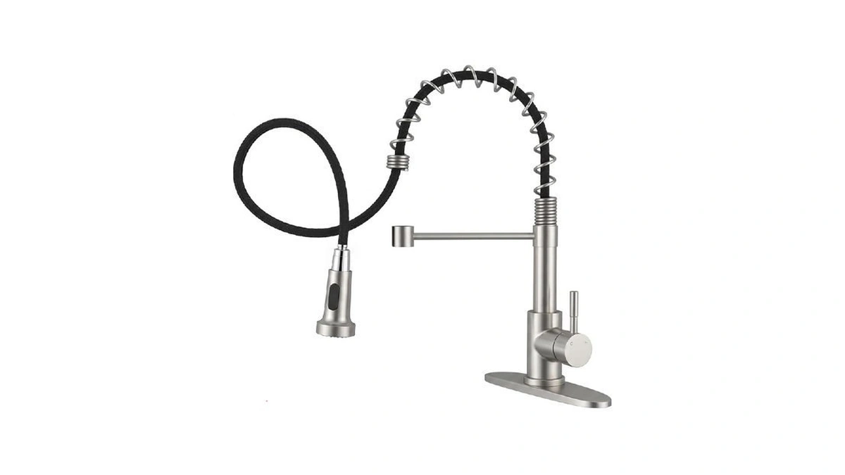 Hiqufet Kitchen Faucet With Pull Down Sprayer, High Arc Single
