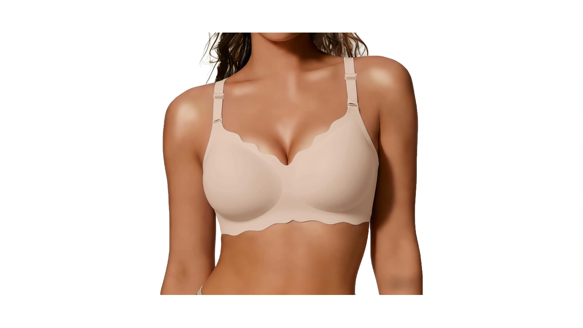 Cocomarts Jelly Bras For Women No Underwire Scalloped Push Up