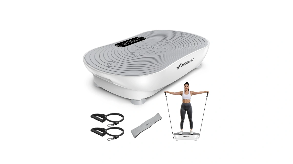 Merach Vibration Plate Exercise Machine, Vibrating Platform For Lymphatic Drainage