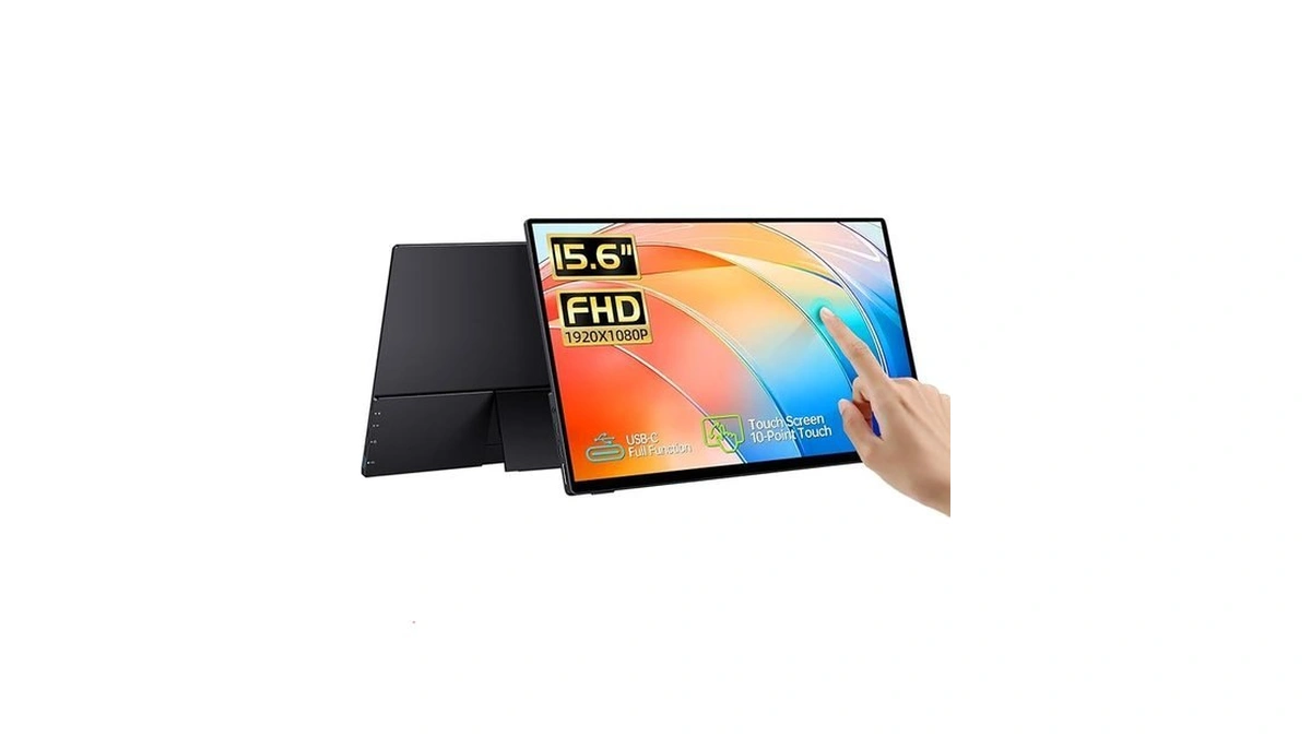 Caperave 15.6'' Portable Monitor Touchscreen, Fhd Ips Touch Screen With