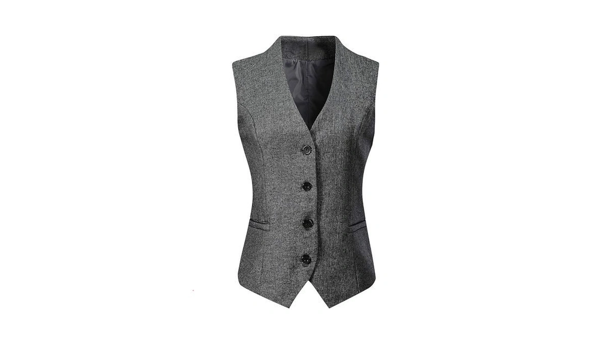 V Vocni Women's Fully Lined 4 Button V-neck Economy Dressy