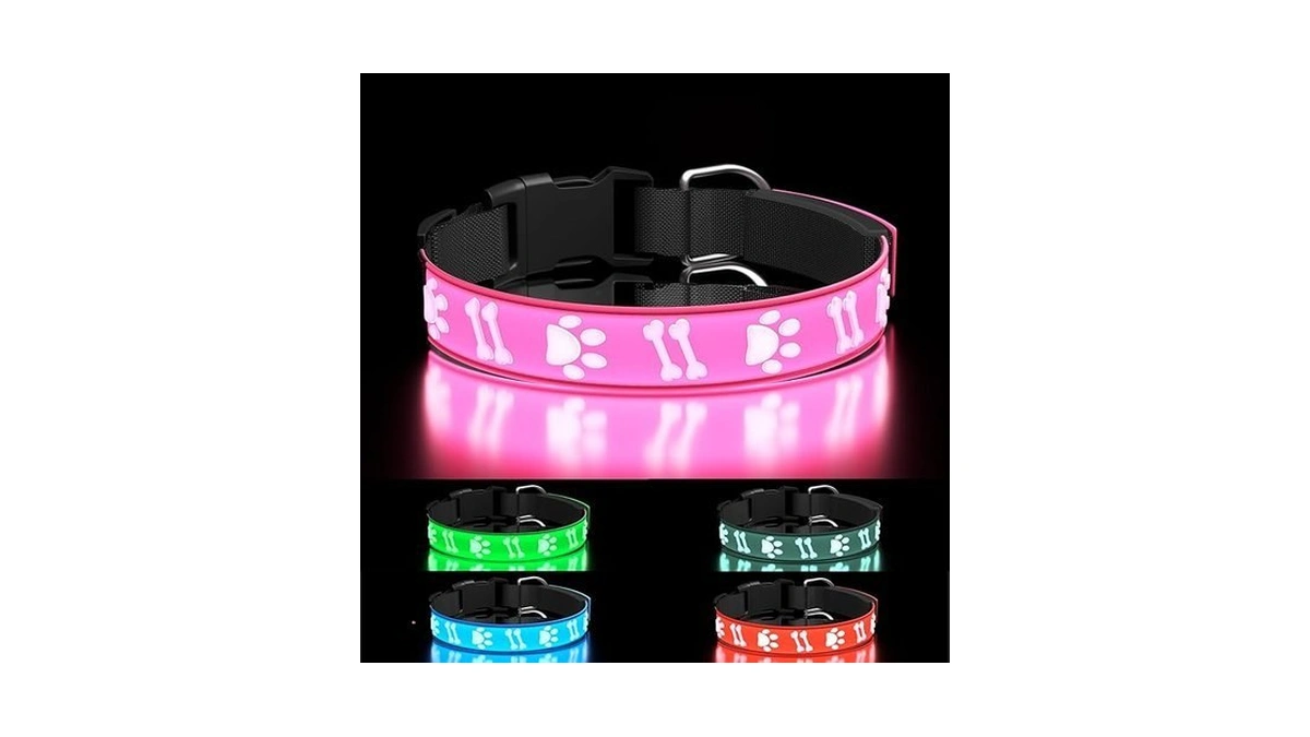 Topoto Light Up Dog Collar, 3d Design Adjustable Dog Collars