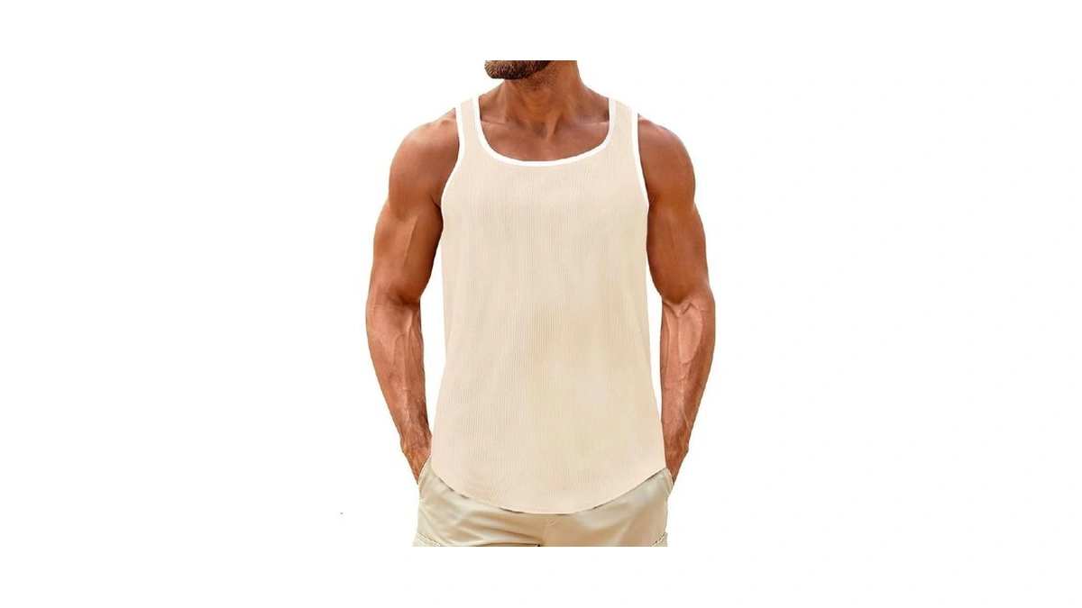 Unclecat Mens Sleeveless Tank Tops Workout Muscle Gym Knitted Shirt