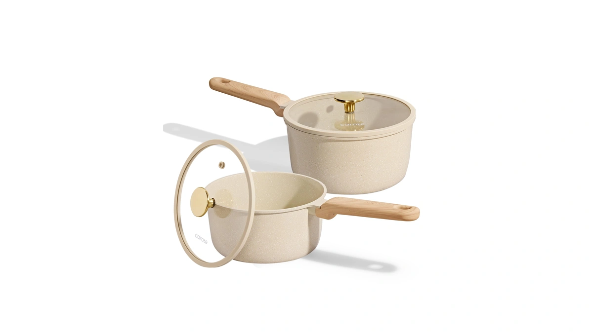 Carote 1.5qt & 2.5qt Sauce Pan Sets With Lid Ceramic