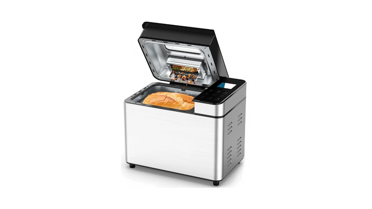 25-in-1 Automatic Bread Machine | 2lb Size With Visible Lid,