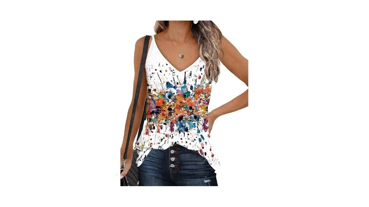 Zeagoo Womens V Neck Camisole Tank Top Strap Sleeveless T