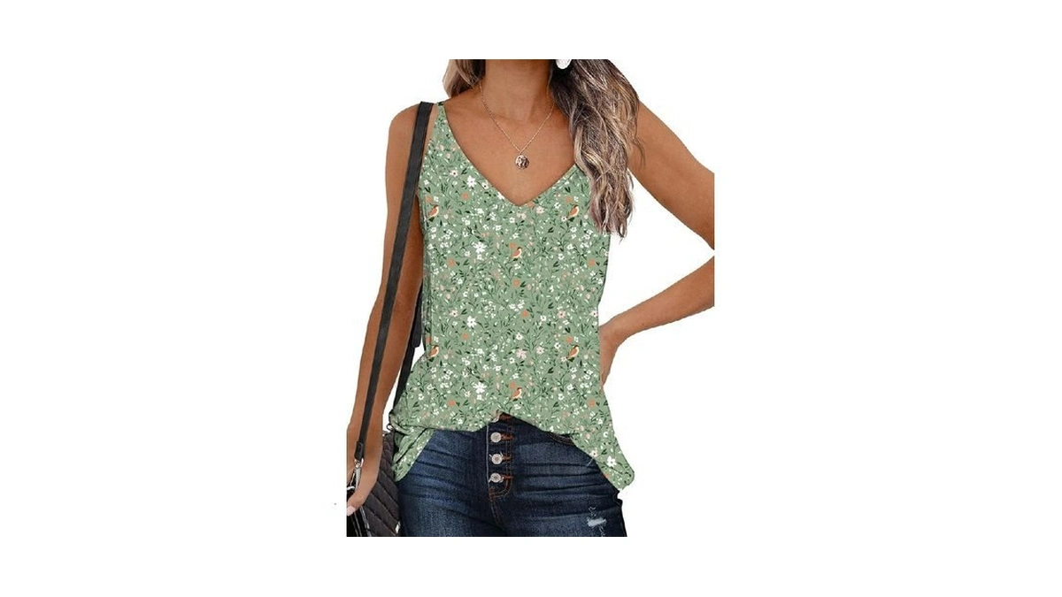 Zeagoo Womens V Neck Camisole Tank Top Strap Sleeveless T