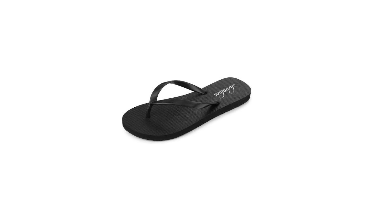Shevalues Slim Flip Flops For Women Beach Rubber Shower Shoes