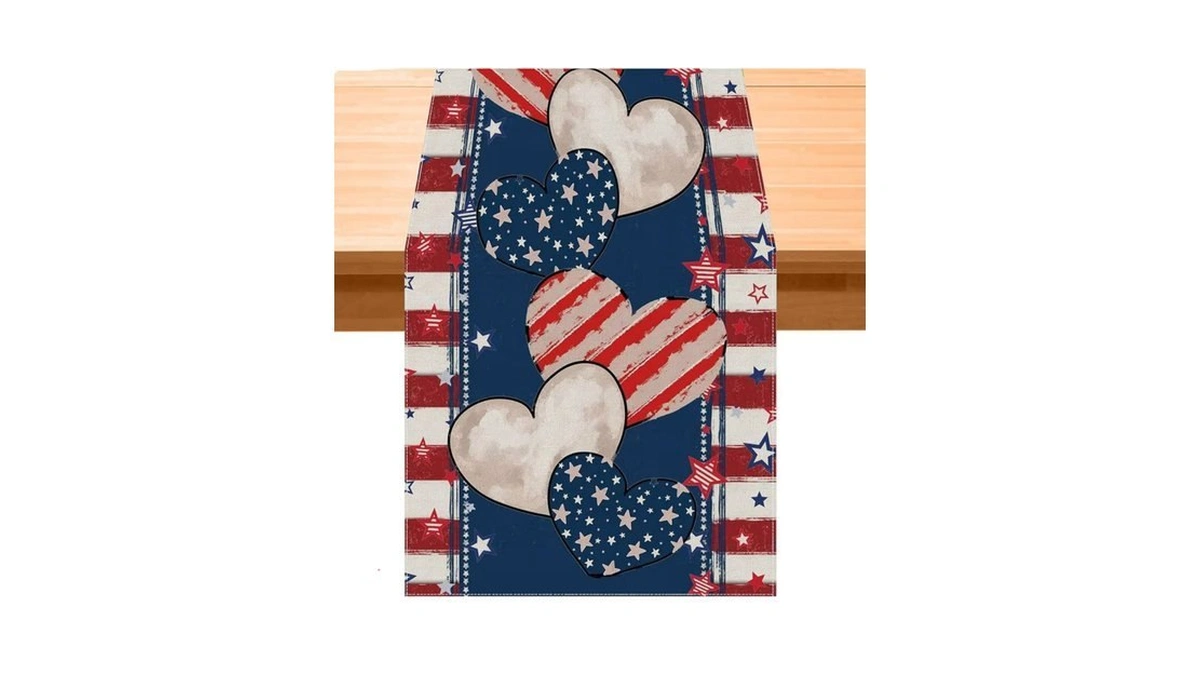 Oeyliz 4th Of July Decorations Table Runner Memorial Day Table