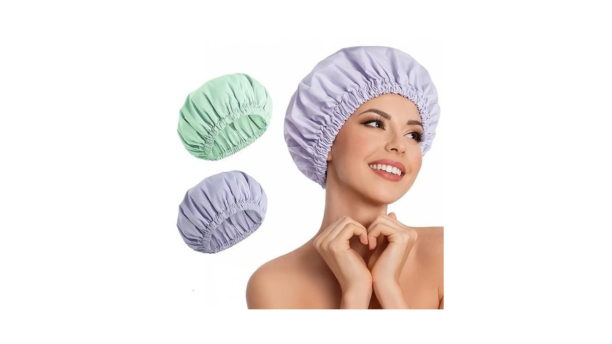 Coolmate Reusable Shower Cap For Women – Waterproof Shower Cap
