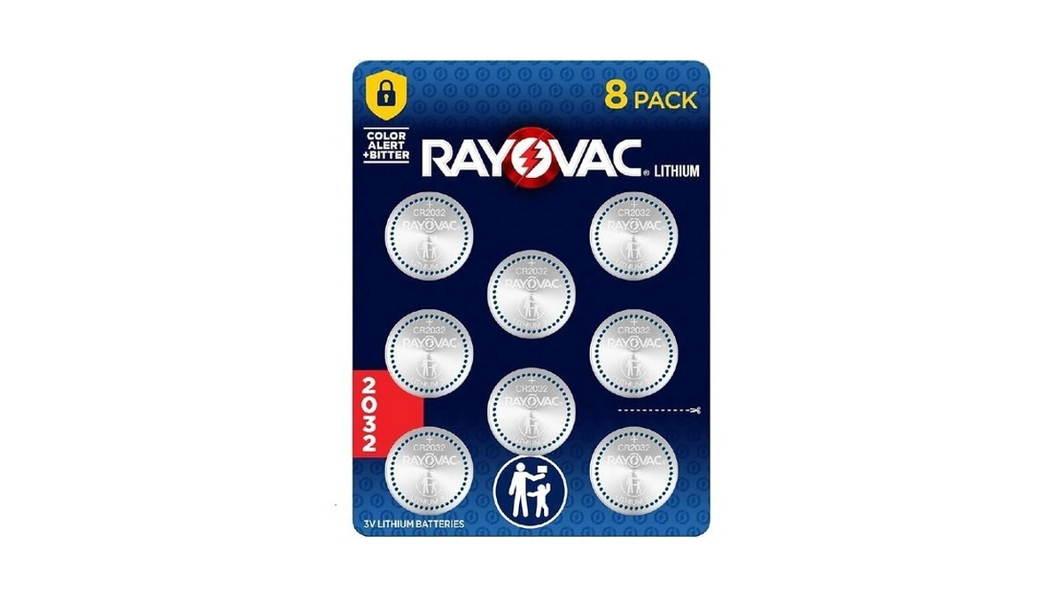 Rayovac Lithium Coin Cell Batteries Size 2032 3v, 8 Pack