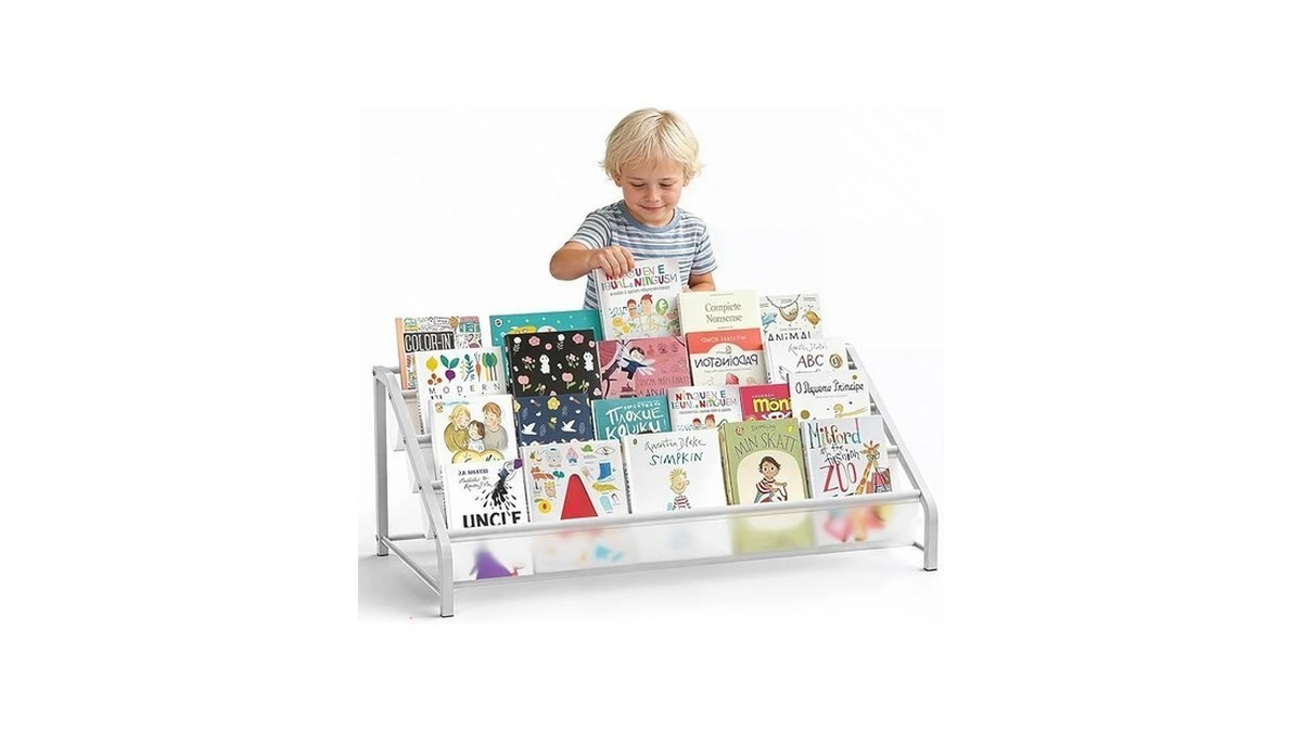 Havedawn 4-tier Toddler Bookshelf & Organizer - Sturdy Metal Book
