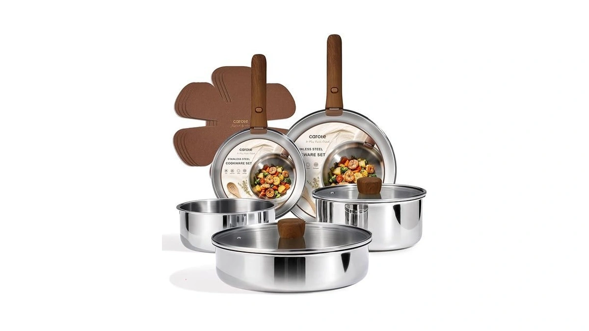 Carote 13 Pcs Tri-ply Stainless Steel Cookware Set With Detachable