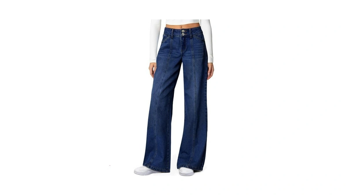 Flvsun Women's Wide Leg Jeans High Waisted Stretchy Straight Leg