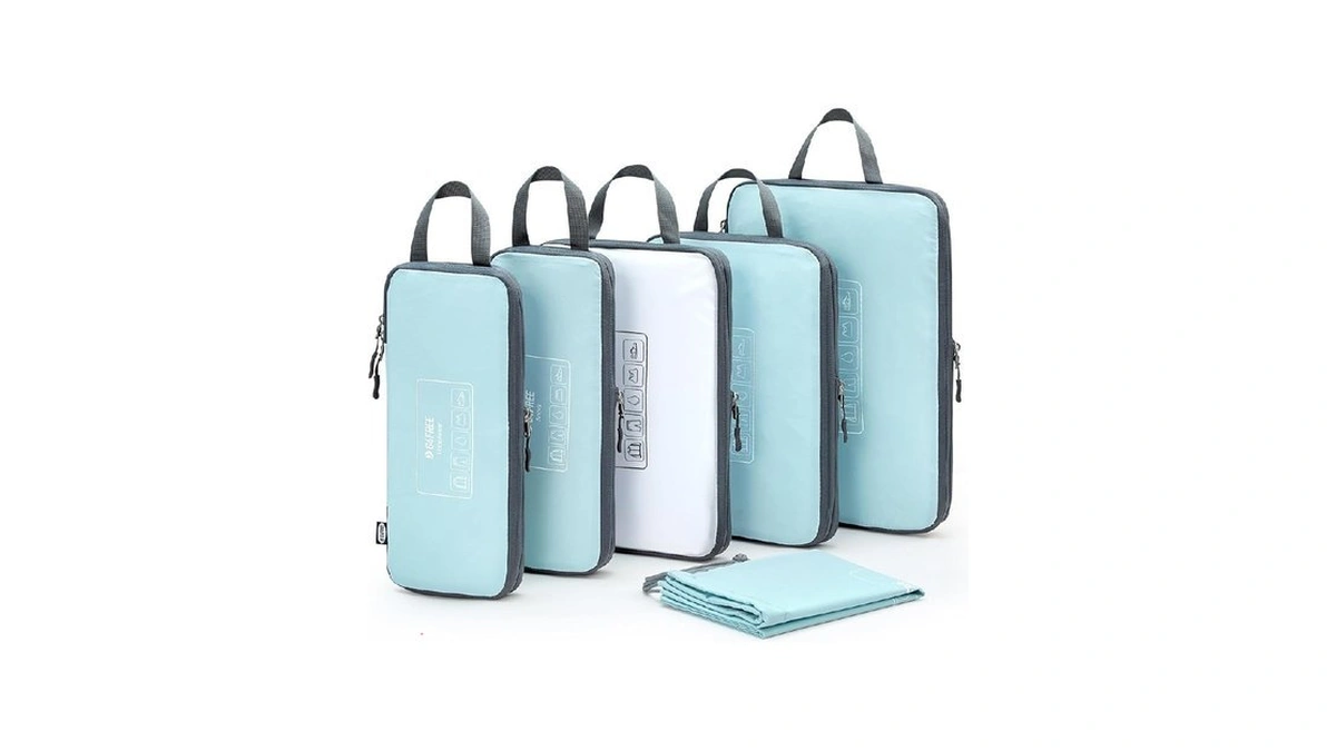G4free 6 Set Compression Packing Cubes, 3 Sizes Travel Packing