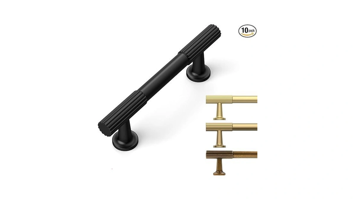 9build 10 Pack 3 Inch Matte Black Cabinet Pulls Kitchen