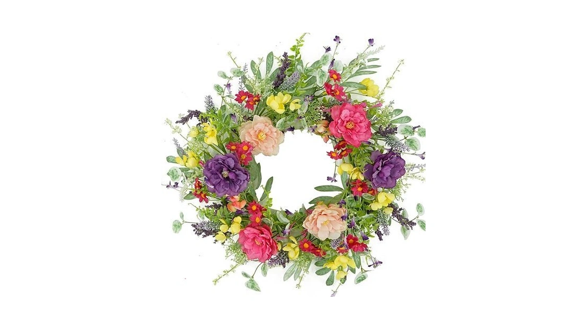 Wreathdream Artificial Spring Summer Wreath Peony Wreaths For Front Door