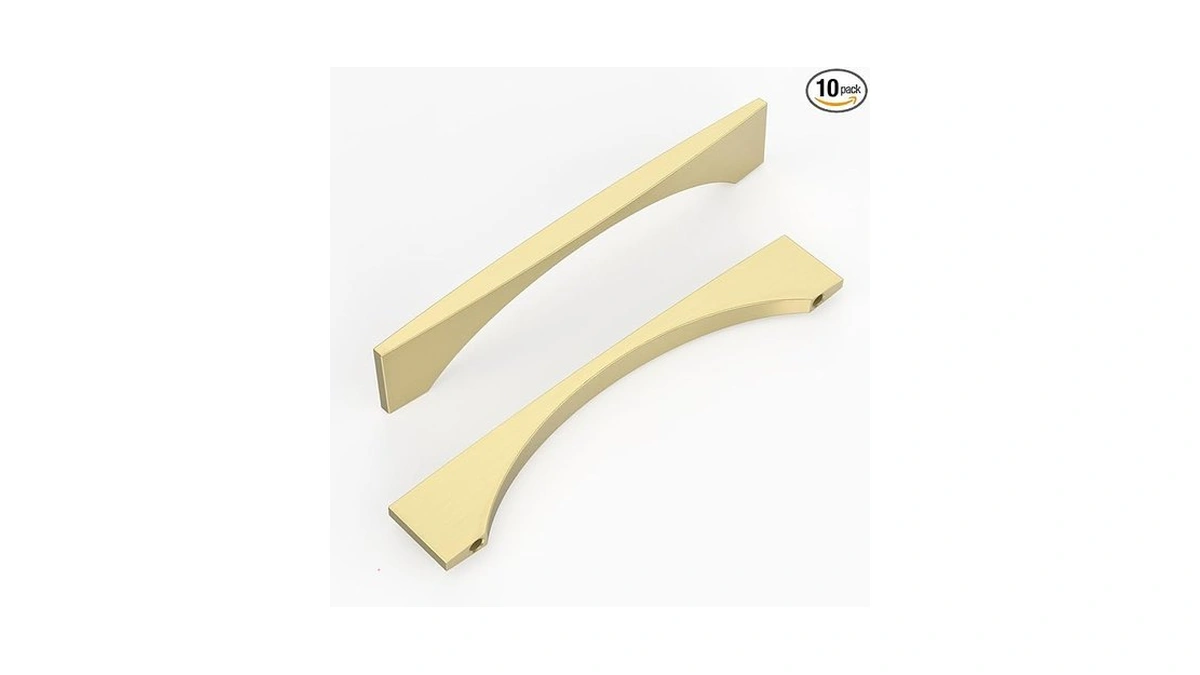 9build 10 Pack Brushed Brass Cabinet Pulls 5 Inch Handles